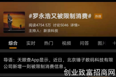 罗永浩上热搜：欠钱不还，又被限制消费了！