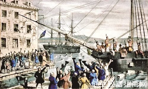 波士顿倾茶事件的历史图。